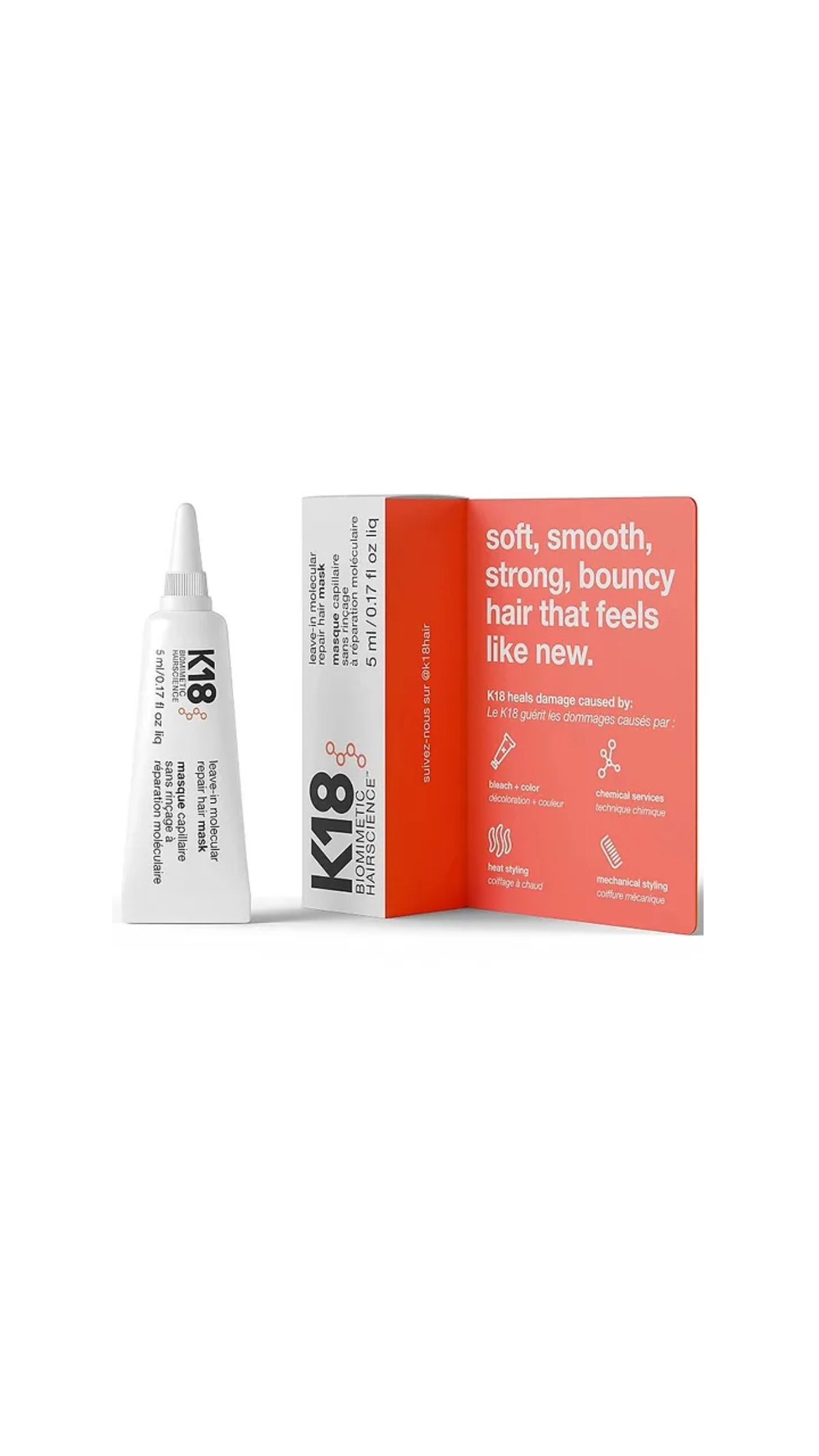K18 Leave-in Molecular Repair Hair Mask 5ml K18 Leave-in Molecular Repair Hair Mask 5ml