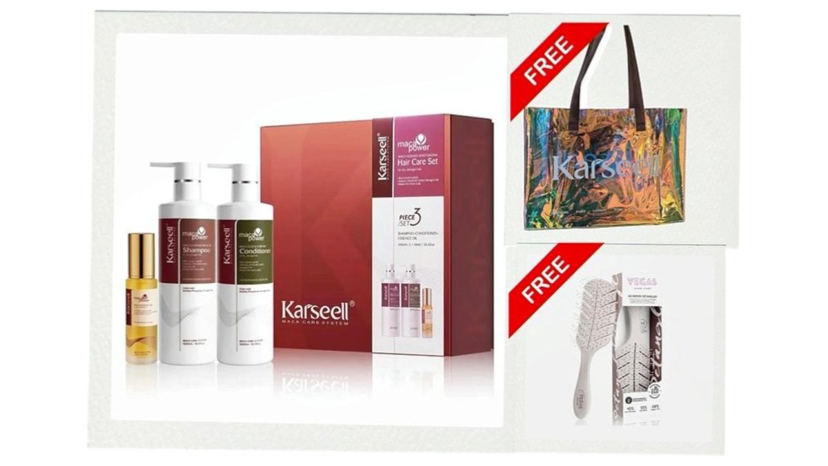 Karseell Maca Power 3 Piece Hair Care Set + FREE Bag & Brush