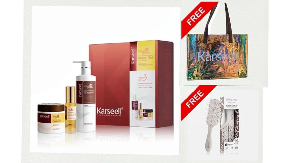 Karseell Maca Power Repair Set 3 Pcs + FREE Bag & Brush